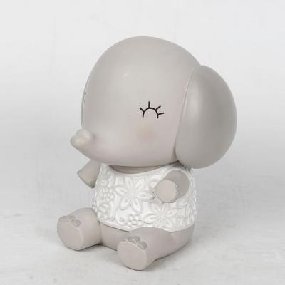 Sitting Elephant Money Box Grey Cartoon Cute